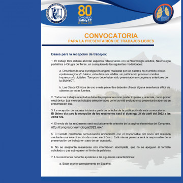 Convocatoria 2022 para la presentación de Trabajos Libres